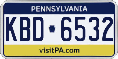 PA license plate KBD6532