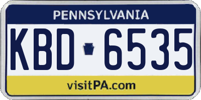 PA license plate KBD6535