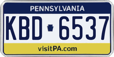 PA license plate KBD6537