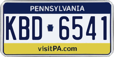 PA license plate KBD6541