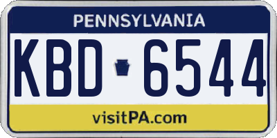 PA license plate KBD6544