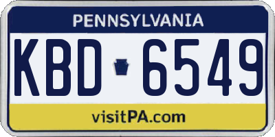 PA license plate KBD6549