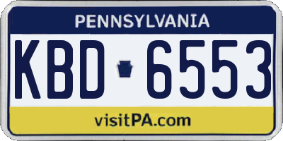 PA license plate KBD6553