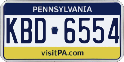 PA license plate KBD6554