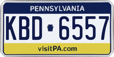 PA license plate KBD6557