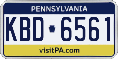 PA license plate KBD6561