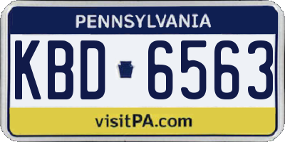 PA license plate KBD6563