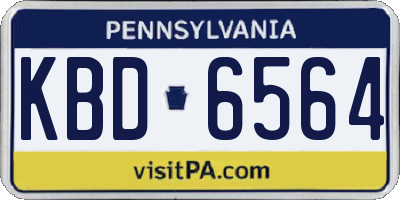 PA license plate KBD6564