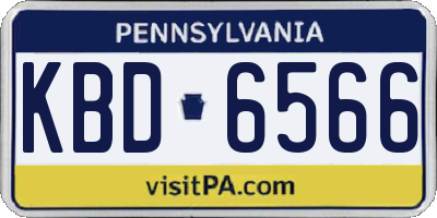 PA license plate KBD6566