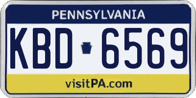 PA license plate KBD6569