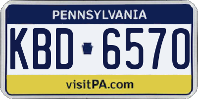 PA license plate KBD6570