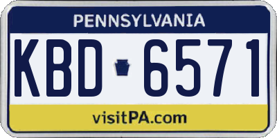 PA license plate KBD6571