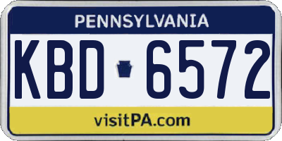 PA license plate KBD6572