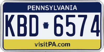 PA license plate KBD6574