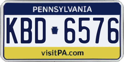 PA license plate KBD6576