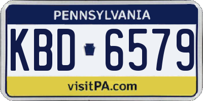 PA license plate KBD6579