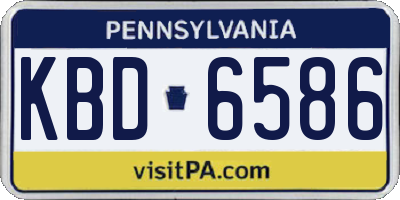 PA license plate KBD6586