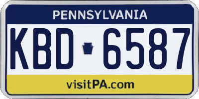 PA license plate KBD6587