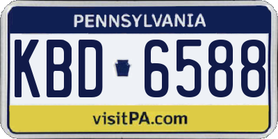 PA license plate KBD6588