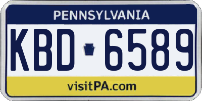 PA license plate KBD6589