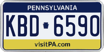 PA license plate KBD6590