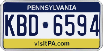 PA license plate KBD6594