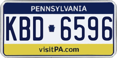PA license plate KBD6596