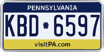 PA license plate KBD6597