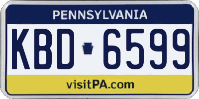 PA license plate KBD6599