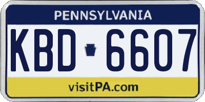 PA license plate KBD6607