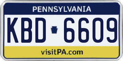 PA license plate KBD6609