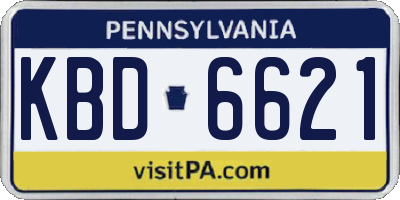 PA license plate KBD6621