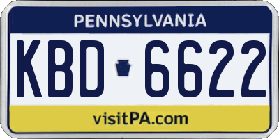 PA license plate KBD6622
