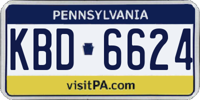 PA license plate KBD6624