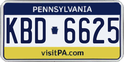 PA license plate KBD6625