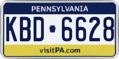 PA license plate KBD6628