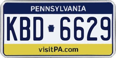 PA license plate KBD6629
