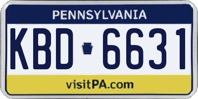 PA license plate KBD6631
