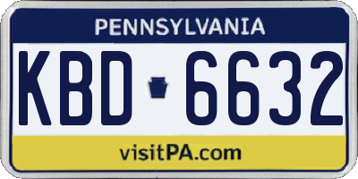 PA license plate KBD6632