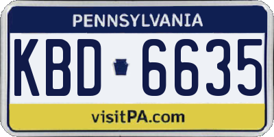 PA license plate KBD6635