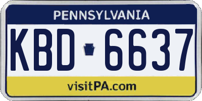 PA license plate KBD6637