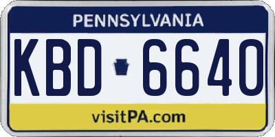 PA license plate KBD6640