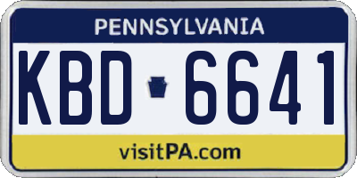 PA license plate KBD6641