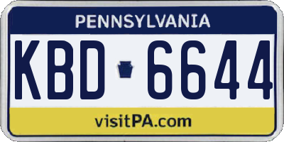 PA license plate KBD6644