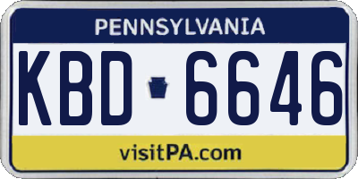 PA license plate KBD6646