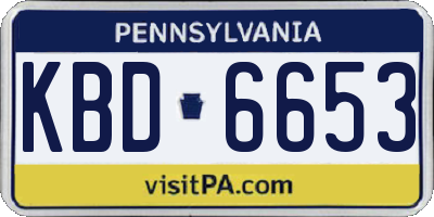 PA license plate KBD6653