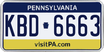 PA license plate KBD6663