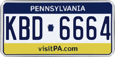 PA license plate KBD6664