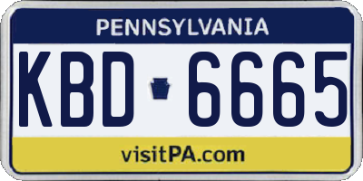 PA license plate KBD6665