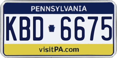 PA license plate KBD6675